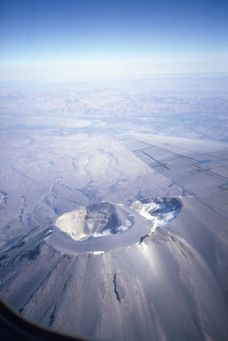 Flying over 'La Misti' the volcano