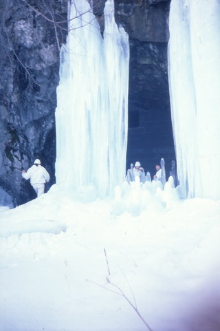 Icy entrance to the caves